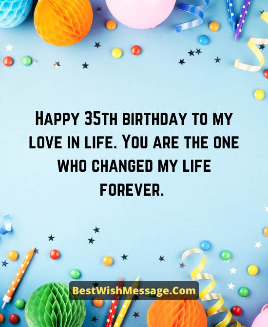 35th Birthday Quotes for Wife