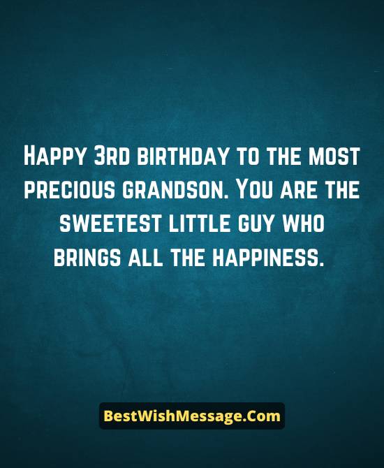 3rd Birthday Greetings for Grandson from Grandma